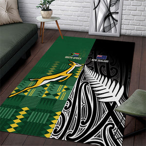 Rugby South Africa New Zealand Greatest Rivals Area Rug Tribal Motifs