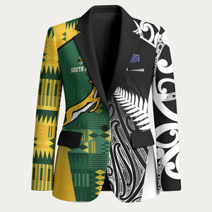 Custom Rugby South Africa New Zealand Greatest Rivals Blazer Tribal Motifs