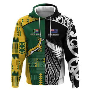 Custom Rugby South Africa New Zealand Greatest Rivals Hoodie Tribal Motifs
