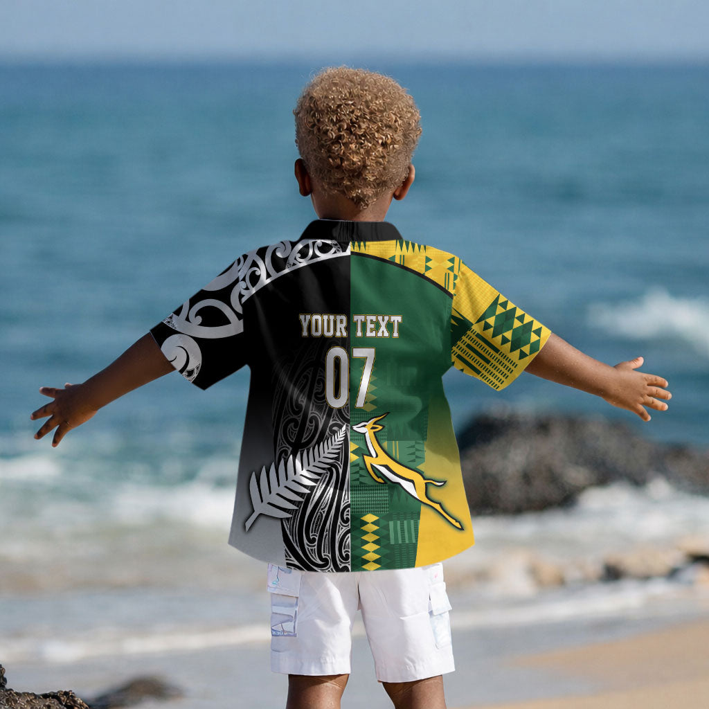 Custom Rugby South Africa New Zealand Greatest Rivals Kid Hawaiian Shirt Tribal Motifs
