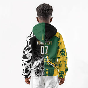 Custom Rugby South Africa New Zealand Greatest Rivals Kid Hoodie Tribal Motifs