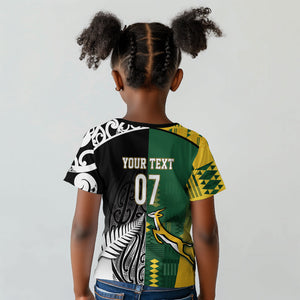 Custom Rugby South Africa New Zealand Greatest Rivals Kid T shirt Tribal Motifs