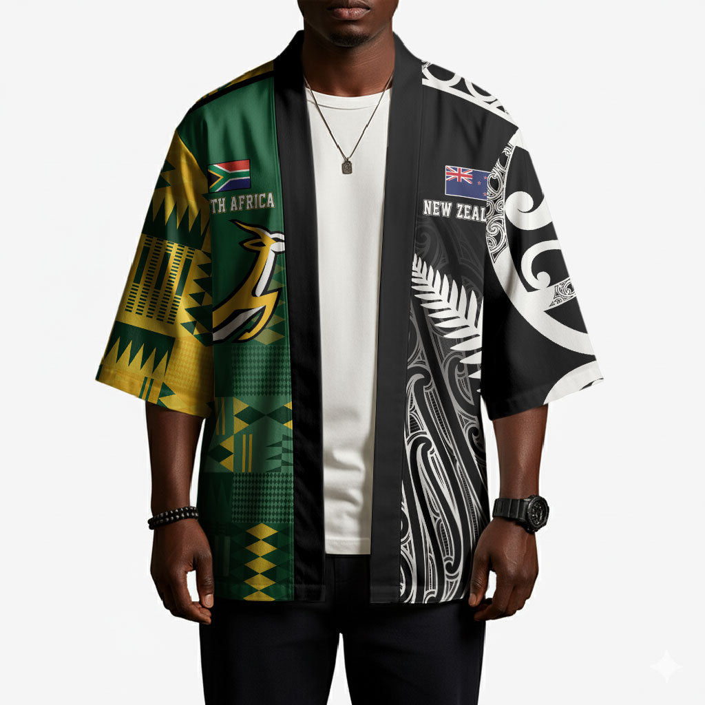 Custom Rugby South Africa New Zealand Greatest Rivals Kimono Tribal Motifs