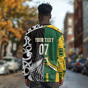 Custom Rugby South Africa New Zealand Greatest Rivals Long Sleeve Shirt Tribal Motifs