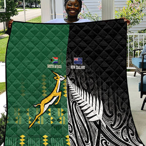 Rugby South Africa New Zealand Greatest Rivals Quilt Tribal Motifs