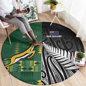 Rugby South Africa New Zealand Greatest Rivals Round Carpet Tribal Motifs