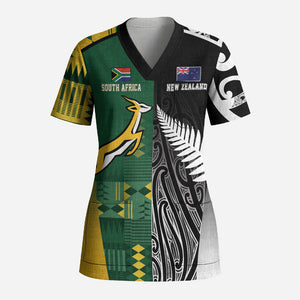 Custom Rugby South Africa New Zealand Greatest Rivals Scrub Top Tribal Motifs