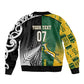 Custom Rugby South Africa New Zealand Greatest Rivals Sleeve Zip Bomber Jacket Tribal Motifs