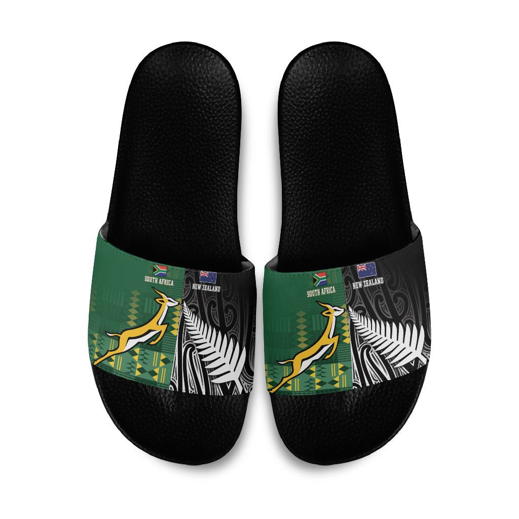 Rugby South Africa New Zealand Greatest Rivals Slide Sandals Tribal Motifs
