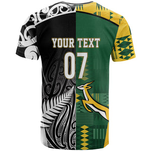 Custom Rugby South Africa New Zealand Greatest Rivals T shirt Tribal Motifs