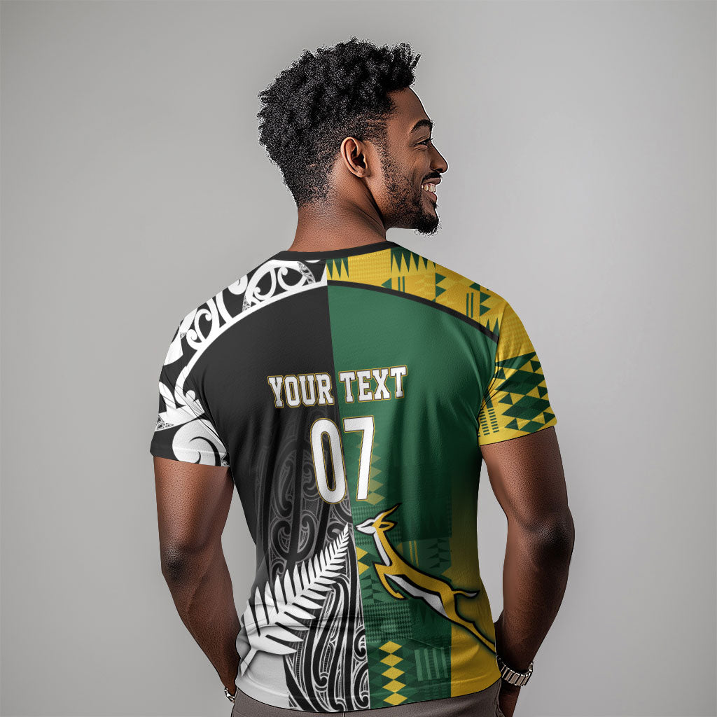 Custom Rugby South Africa New Zealand Greatest Rivals T shirt Tribal Motifs