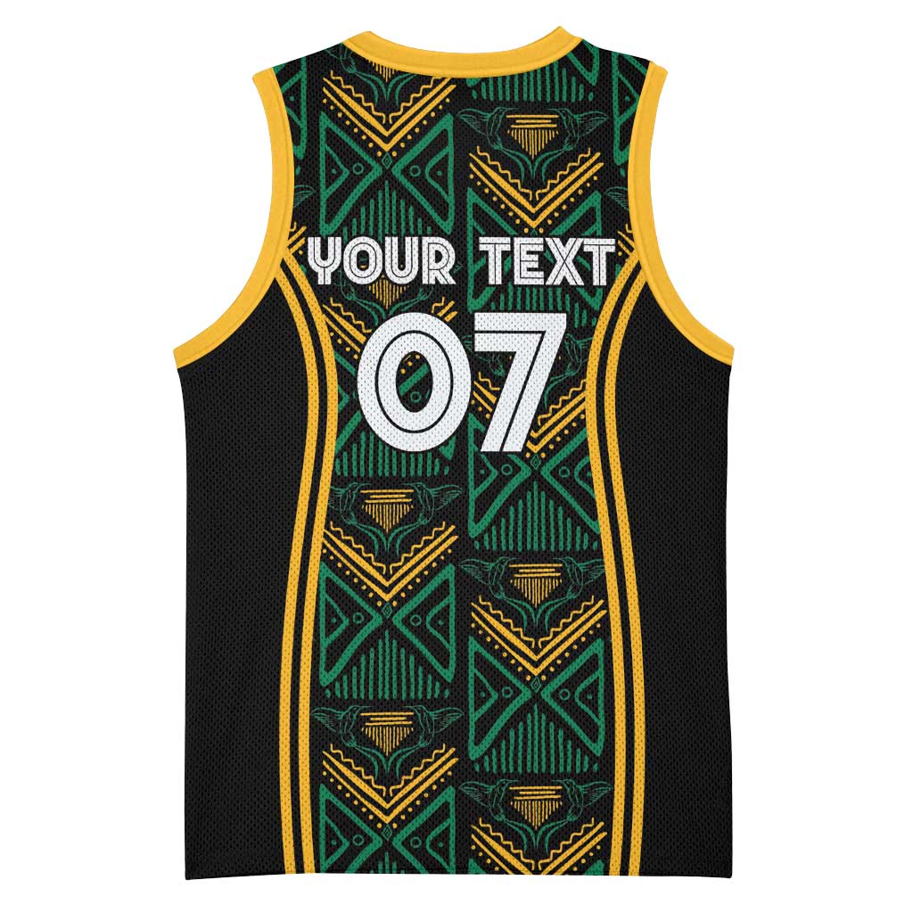 Afro-Jamaica Custom Basketball Jersey Reggae Boyz Ethnic Motifs LT7