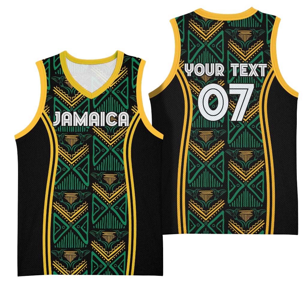 Afro-Jamaica Custom Basketball Jersey Reggae Boyz Ethnic Motifs LT7