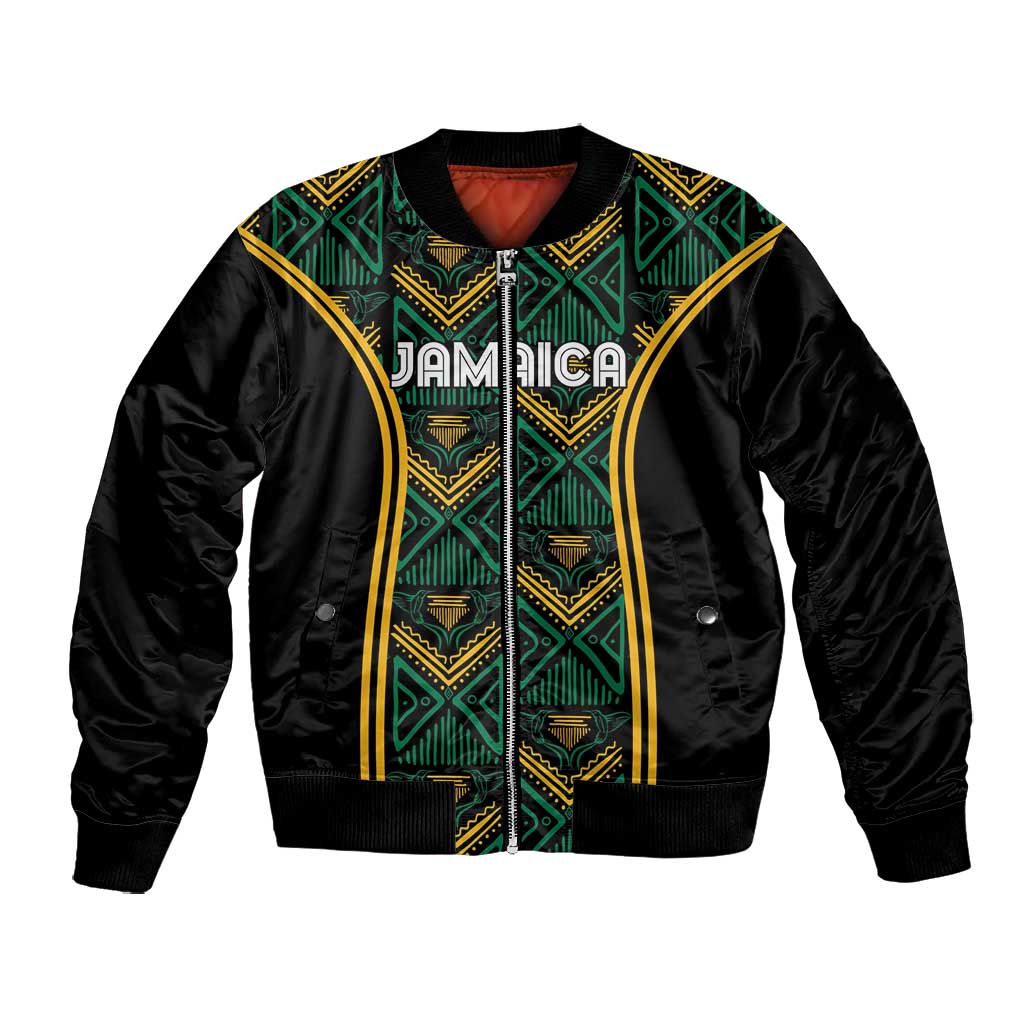 Afro-Jamaica Custom Bomber Jacket Reggae Boyz Ethnic Motifs