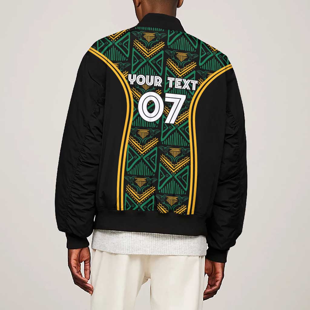 Afro-Jamaica Custom Bomber Jacket Reggae Boyz Ethnic Motifs