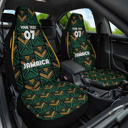 Afro-Jamaica Custom Car Seat Cover Reggae Boyz Ethnic Motifs