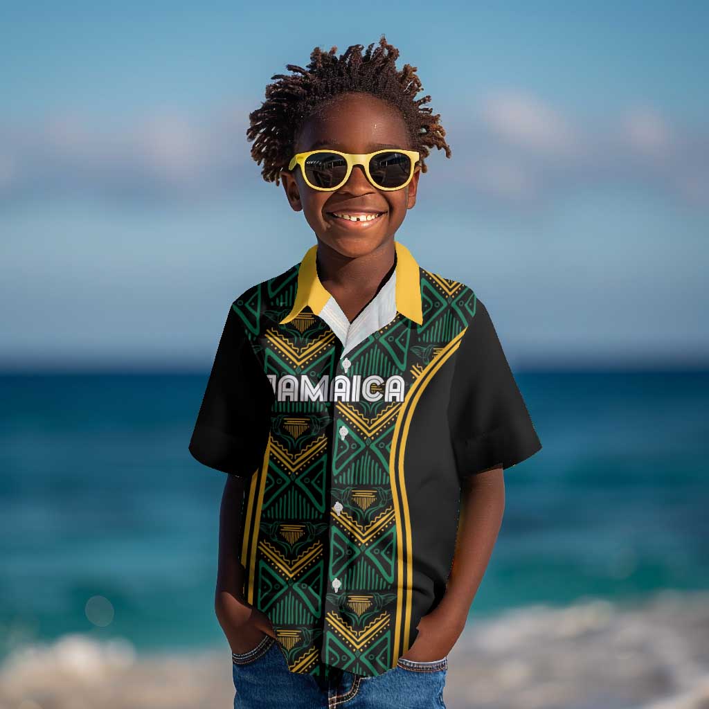 Afro-Jamaica Custom Kid Hawaiian Shirt Reggae Boyz Ethnic Motifs