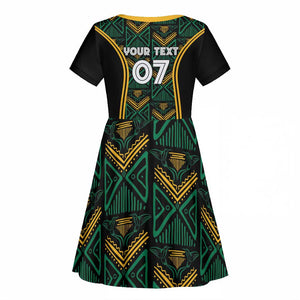 Afro-Jamaica Custom Kid Short Sleeve Dress Reggae Boyz Ethnic Motifs