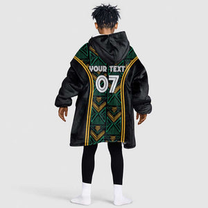 Afro-Jamaica Custom Kid Wearable Blanket Hoodie Reggae Boyz Ethnic Motifs