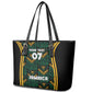 Afro-Jamaica Custom Leather Tote Bag Reggae Boyz Ethnic Motifs