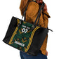 Afro-Jamaica Custom Leather Tote Bag Reggae Boyz Ethnic Motifs