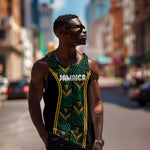 Afro-Jamaica Custom Men Tank Top Reggae Boyz Ethnic Motifs