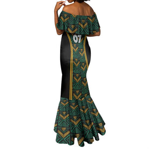 Afro-Jamaica Custom Mermaid Dress Reggae Boyz Ethnic Motifs