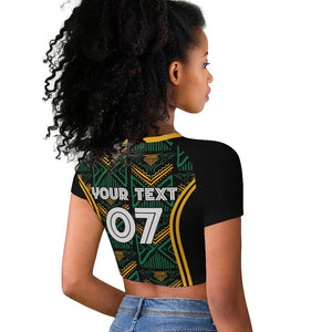 Afro-Jamaica Custom Raglan Cropped T shirt Reggae Boyz Ethnic Motifs