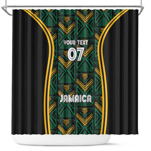 Afro-Jamaica Custom Shower Curtain Reggae Boyz Ethnic Motifs