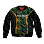 Afro-Jamaica Custom Sleeve Zip Bomber Jacket Reggae Boyz Ethnic Motifs
