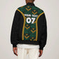 Afro-Jamaica Custom Sleeve Zip Bomber Jacket Reggae Boyz Ethnic Motifs