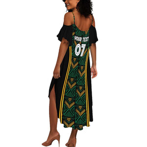 Afro-Jamaica Custom Summer Maxi Dress Reggae Boyz Ethnic Motifs