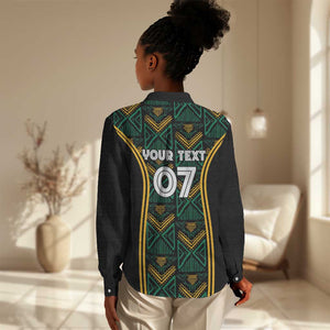 Afro-Jamaica Custom Women Casual Shirt Reggae Boyz Ethnic Motifs