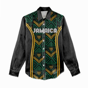 Afro-Jamaica Custom Women Casual Shirt Reggae Boyz Ethnic Motifs