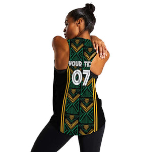 Afro-Jamaica Custom Women Racerback Tank Reggae Boyz Ethnic Motifs