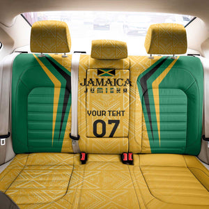 Afro-Jamaica Custom Back Car Seat Cover Golden Ethnic Motifs