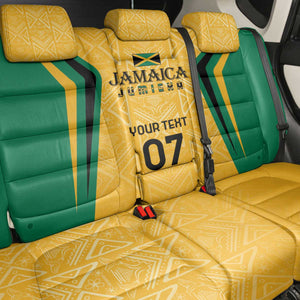 Afro-Jamaica Custom Back Car Seat Cover Golden Ethnic Motifs