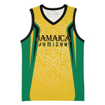 Afro-Jamaica Custom Basketball Jersey Golden Ethnic Motifs LT7