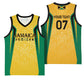 Afro-Jamaica Custom Basketball Jersey Golden Ethnic Motifs LT7