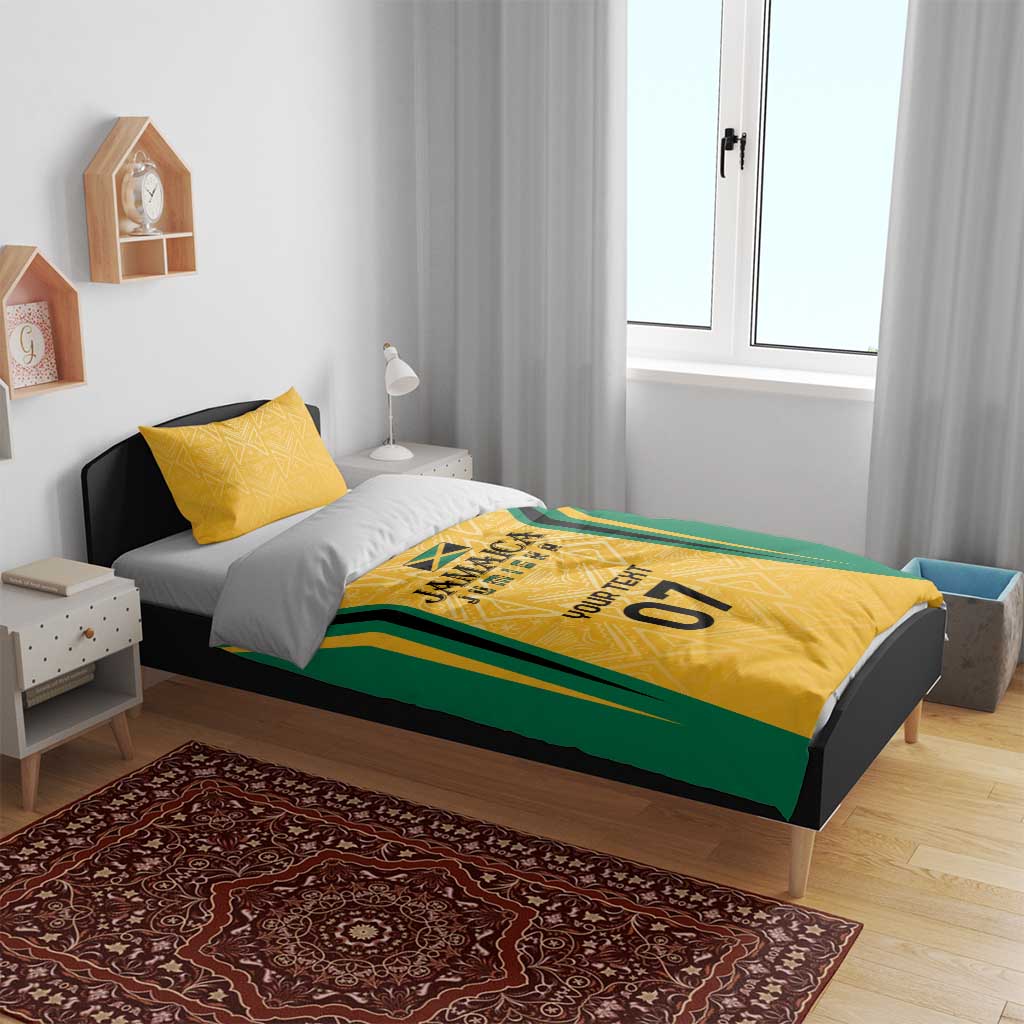 Afro-Jamaica Custom Bedding Set Golden Ethnic Motifs