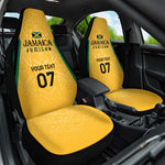 Afro-Jamaica Custom Car Seat Cover Golden Ethnic Motifs