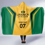 Afro-Jamaica Custom Hooded Blanket Golden Ethnic Motifs