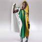 Afro-Jamaica Custom Hooded Blanket Golden Ethnic Motifs