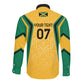 Afro-Jamaica Custom Long Sleeve Button Shirt Golden Ethnic Motifs