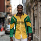Afro-Jamaica Custom Long Sleeve Button Shirt Golden Ethnic Motifs