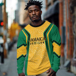 Afro-Jamaica Custom Long Sleeve Shirt Golden Ethnic Motifs