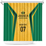 Afro-Jamaica Custom Shower Curtain Golden Ethnic Motifs