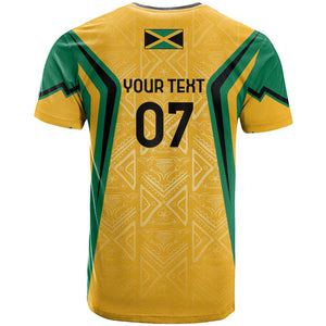 Afro-Jamaica Custom T shirt Golden Ethnic Motifs