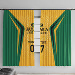 Afro-Jamaica Custom Window Curtain Golden Ethnic Motifs