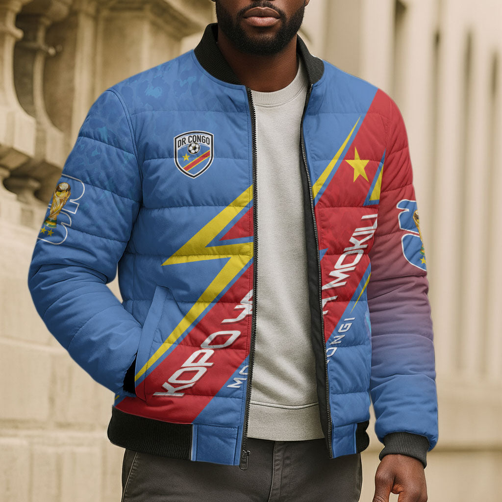 DR Congo 2026 Kopo ya Mokili Custom Bomber Puffer Jacket Leopards Making History